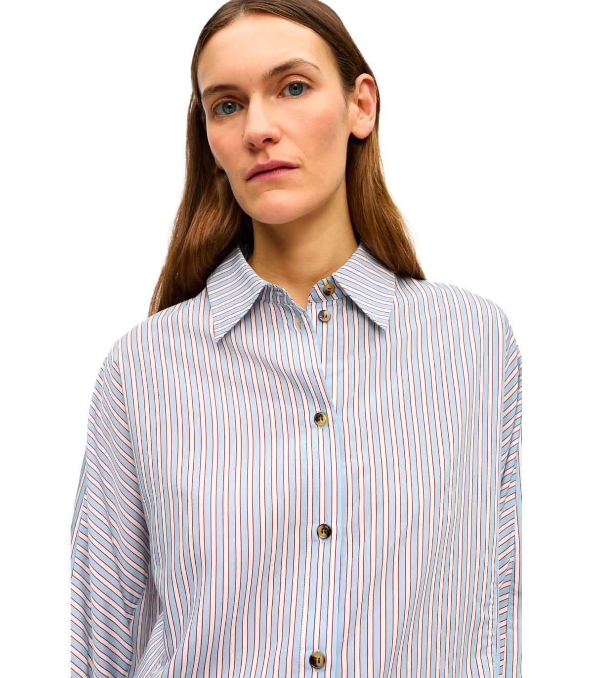 GANNI SOFT CHAMBRAY STRIPED SHIRT