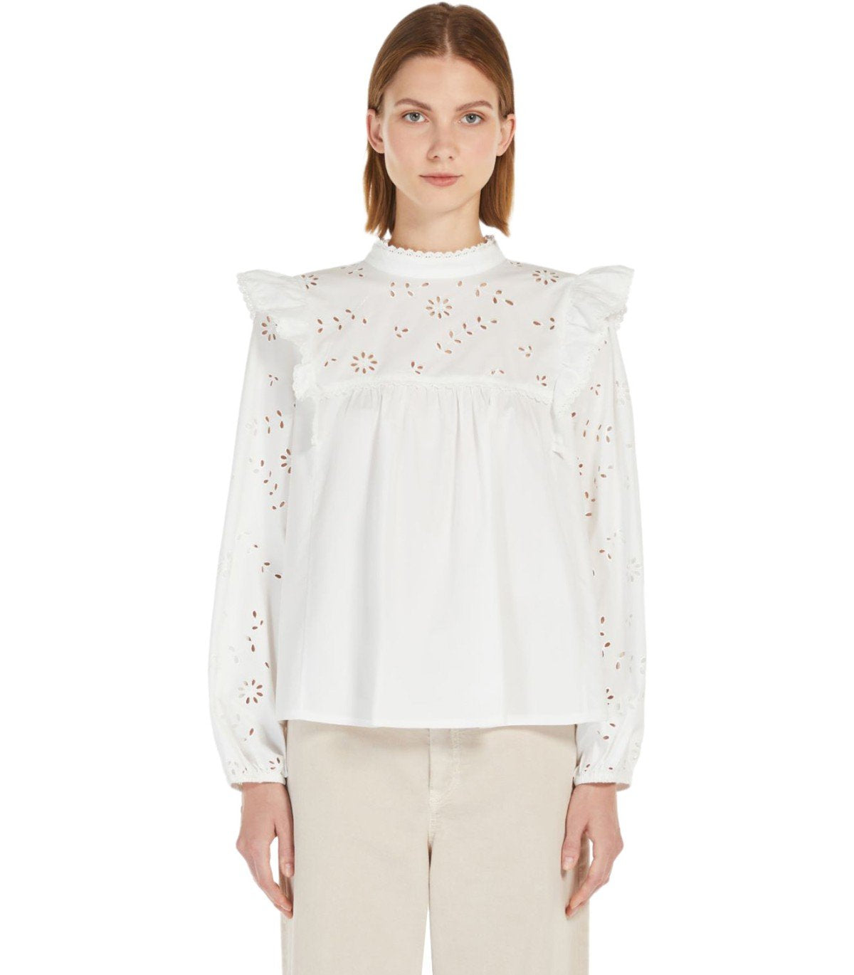 MAX MARA WEEKEND TADDEO WHITE BLOUSE
