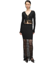 CARDIGAN CROPPED CROCHET NERO GANNI