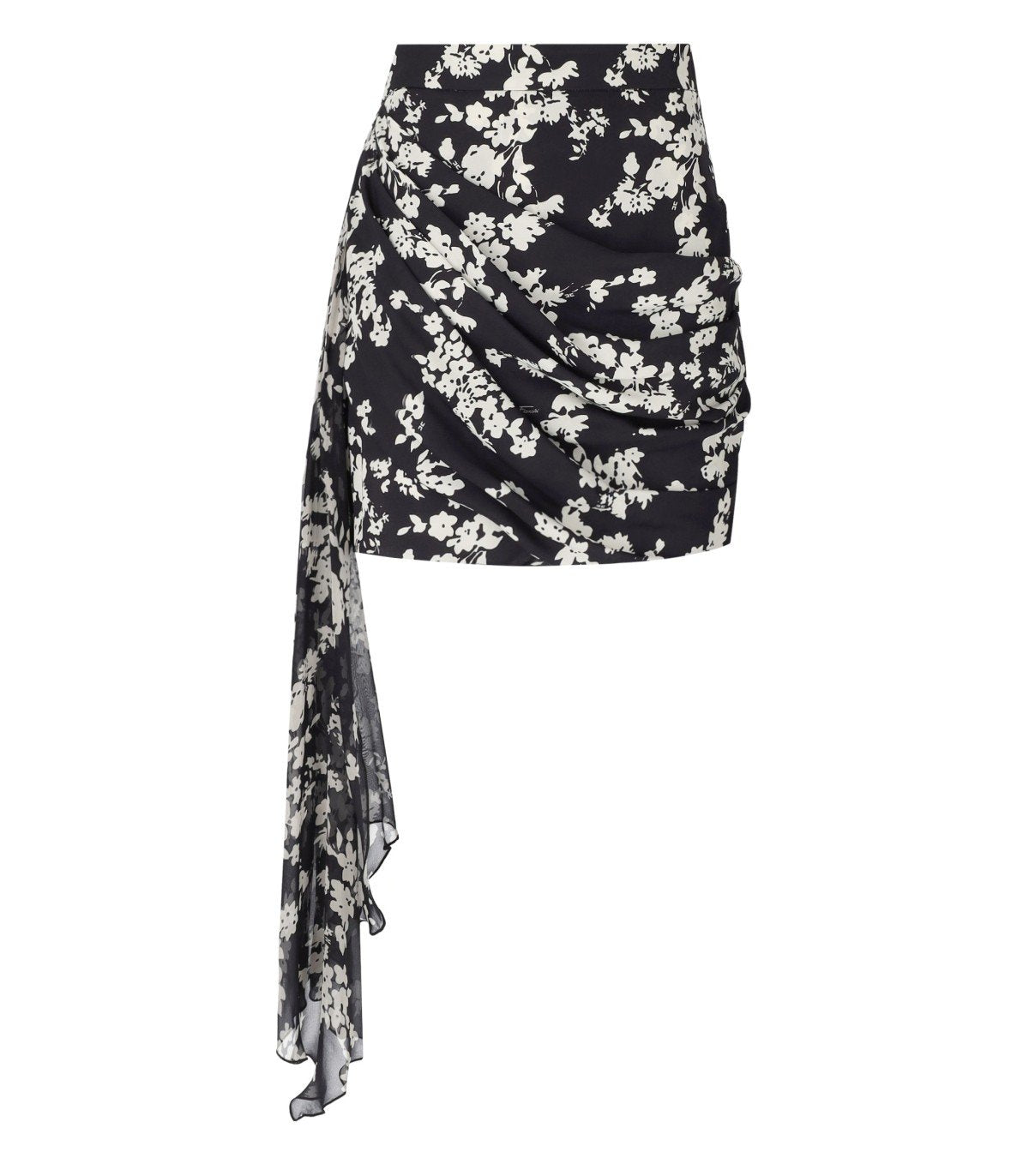 ELISABETTA FRANCHI BLACK BUTTER DRAPED SKIRT