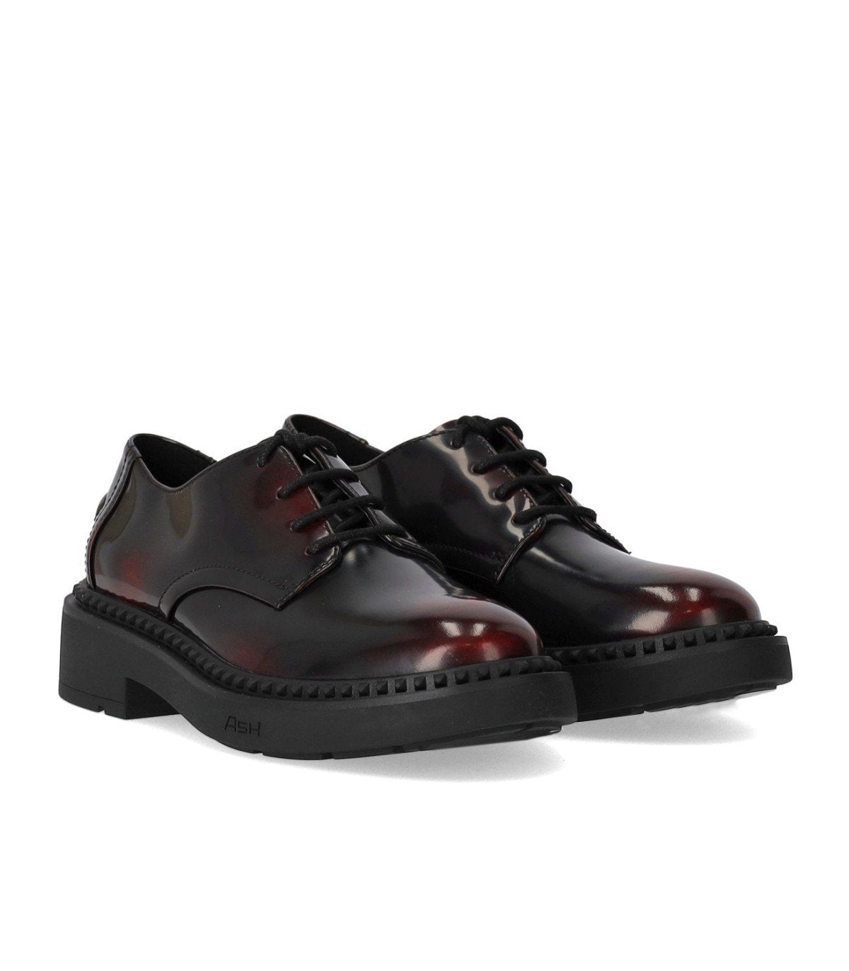 ASH MERCURY BLACK/BURGUNDY LACE-UP SHOE