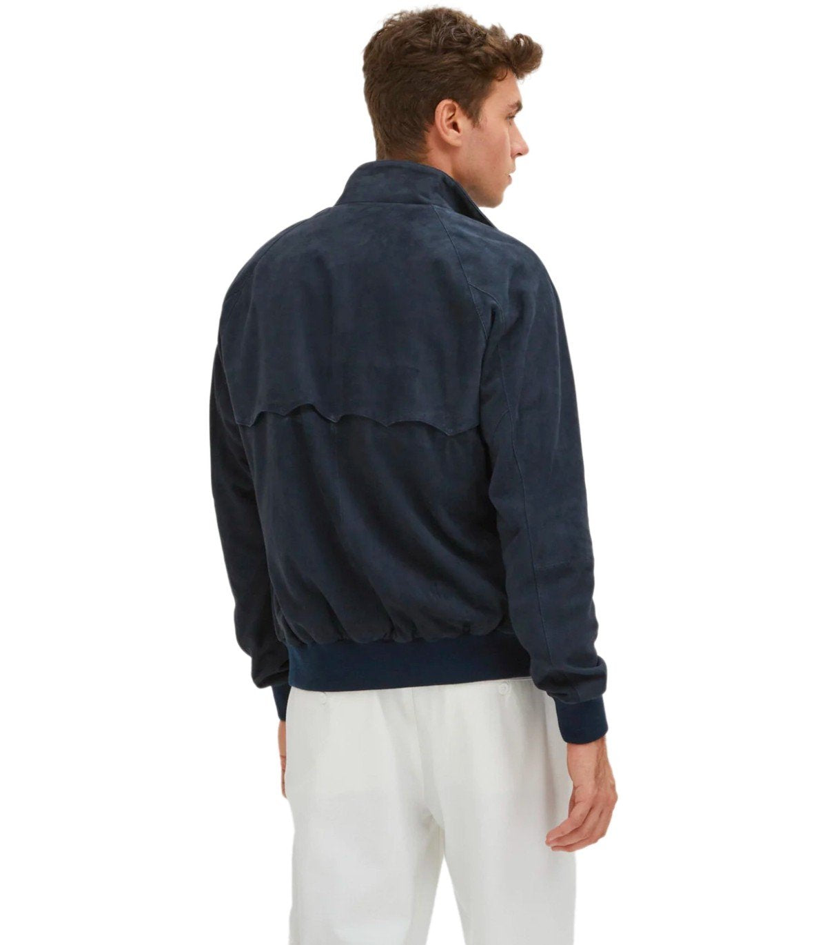 BARACUTA G9 SUÈDE NAVY BLUE BOMBER JACKET