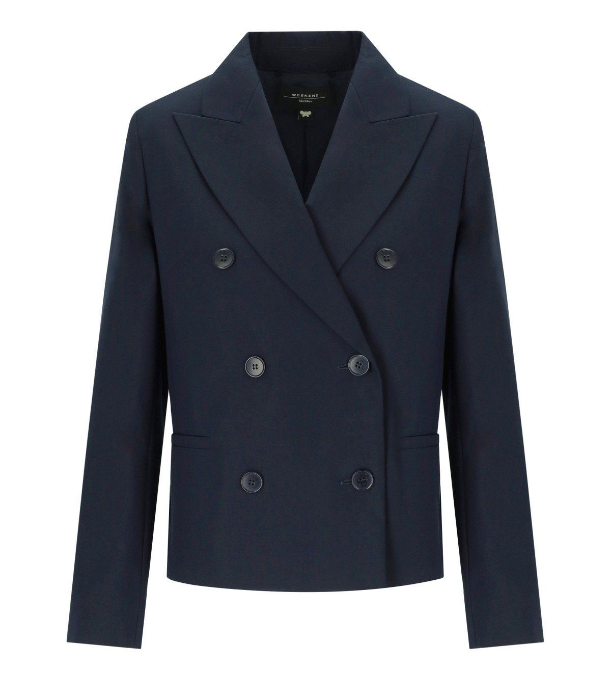 MAX MARA WEEKEND TAPPETO BLUE DOUBLE-BREASTED BLAZER