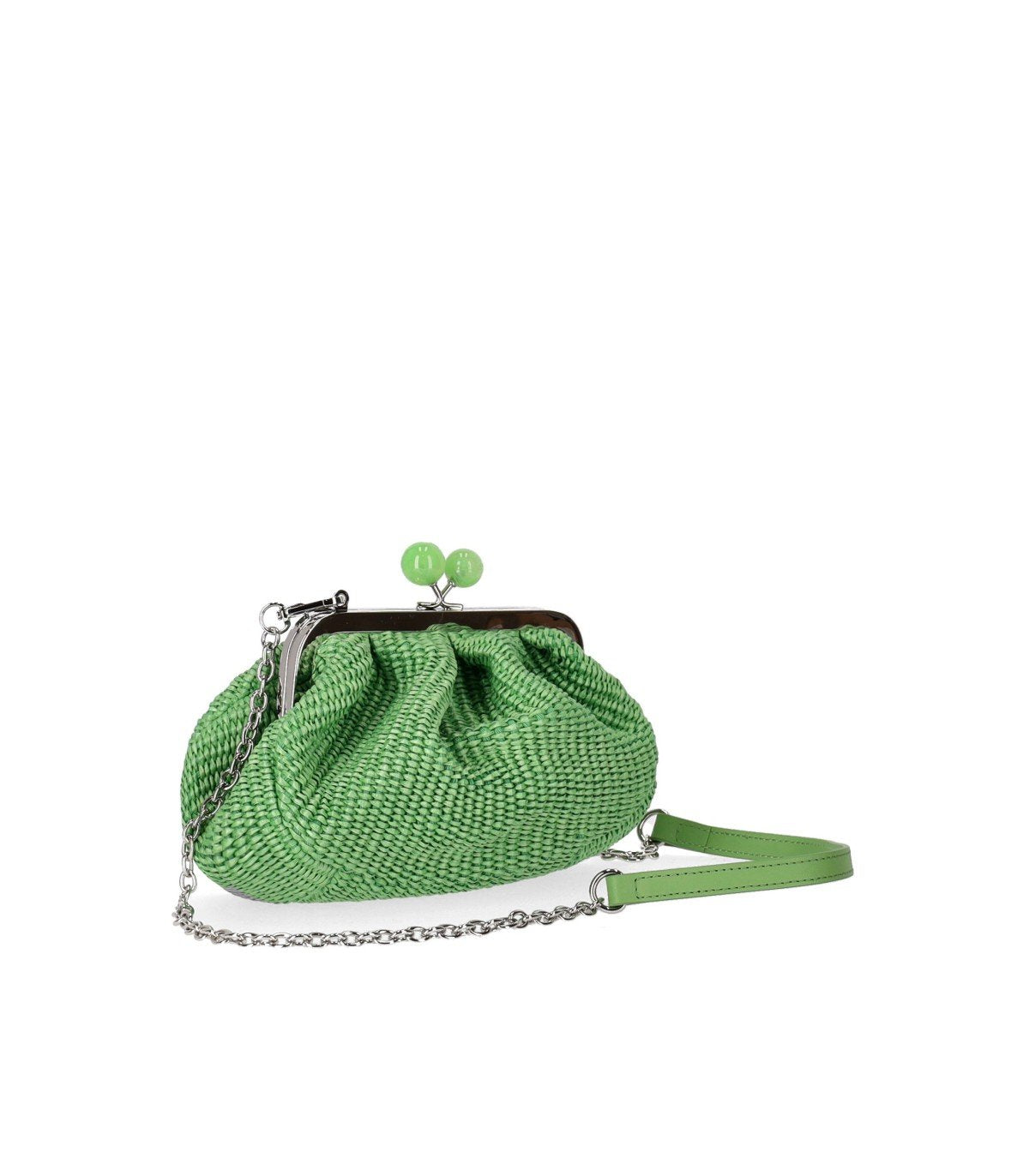 MAX MARA WEEKEND PASTICCINO PALMAS SMALL EMERALD GREEN CLUTCH BAG