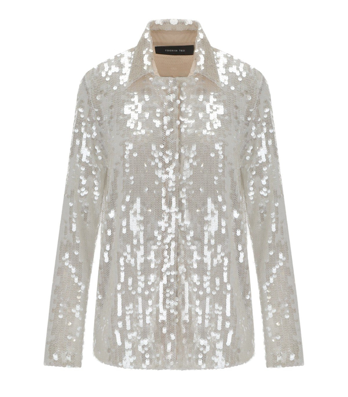 FEDERICA TOSI CHAMPAGNE SEQUINS SHIRT