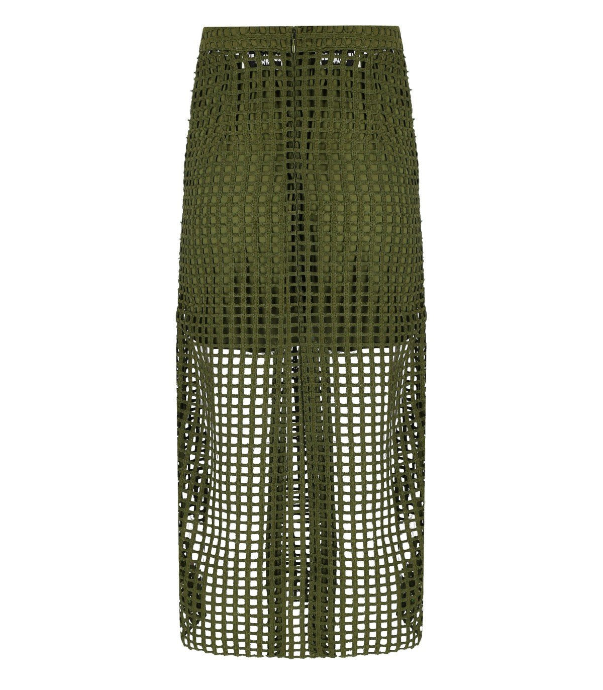 ESSENTIEL ANTWERP HANDKERCHIEF KHAKI MIDI SKIRT