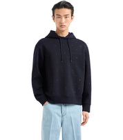 EMPORIO ARMANI NAVY BLUE MONOGRAM HOODIE