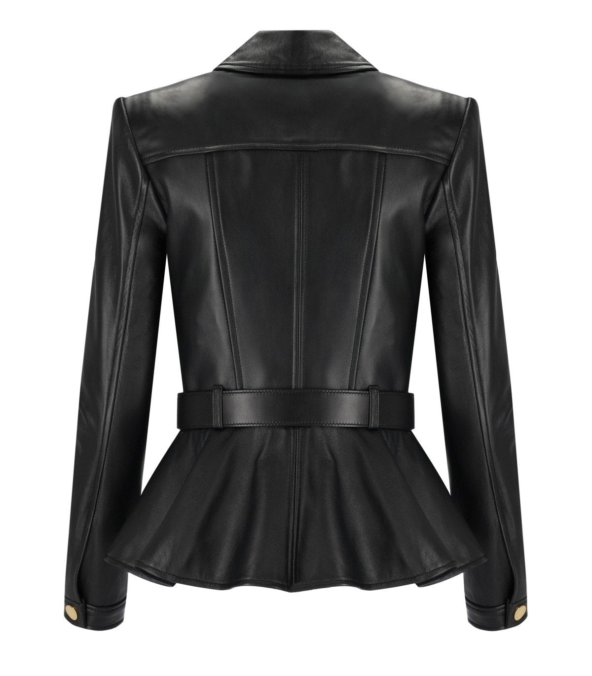 VESTE EN CUIR AVEC CEINTURE NOIRE ELISABETTA FRANCHI