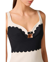 ELISABETTA FRANCHI BUTTER AND BLACK DRESS