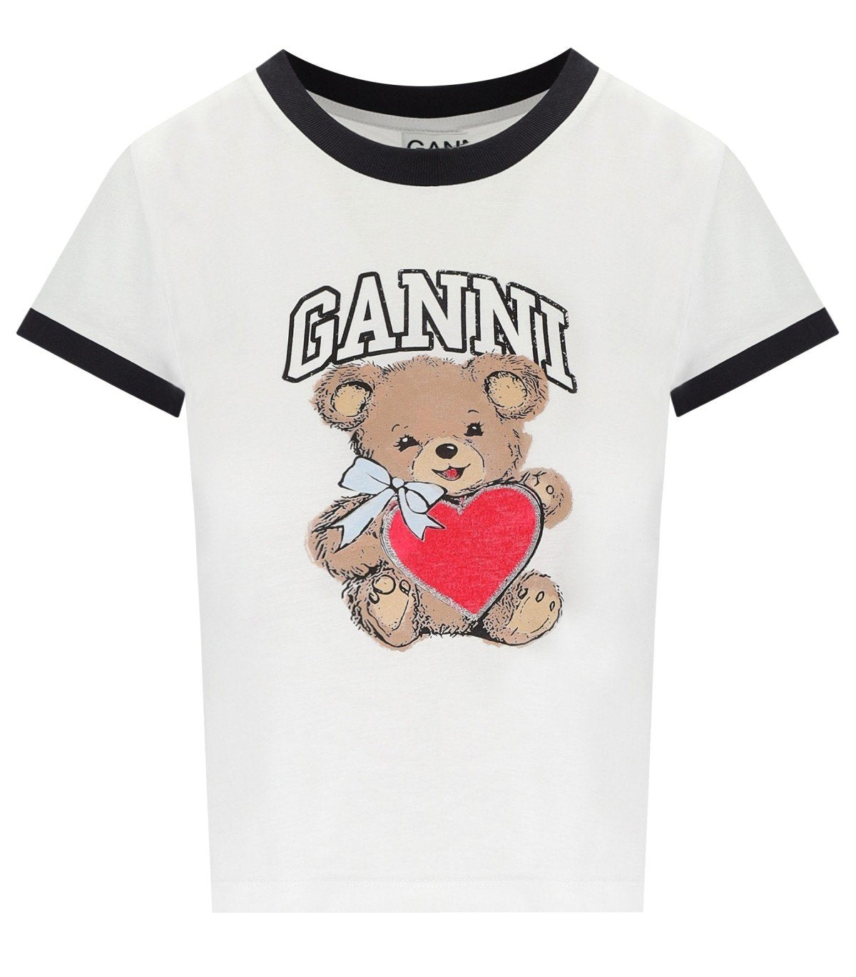 T-SHIRT BIANCA CON ORSO GANNI