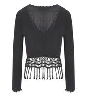 CARDIGAN CROPPED CROCHET NERO GANNI