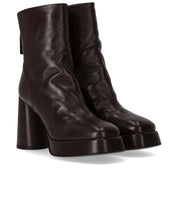 HALMANERA LARA DARK BROWN HEELED ANKLE BOOT