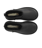 UGG CLASSIC ULTRA MINI LEATHER BLACK BOOT