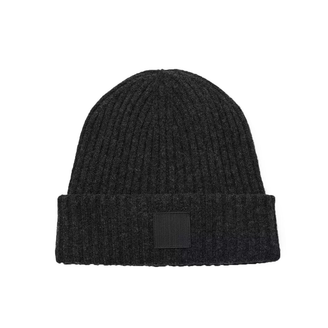 MARC JACOBS THE RIBBED DARK GREY BEANIE