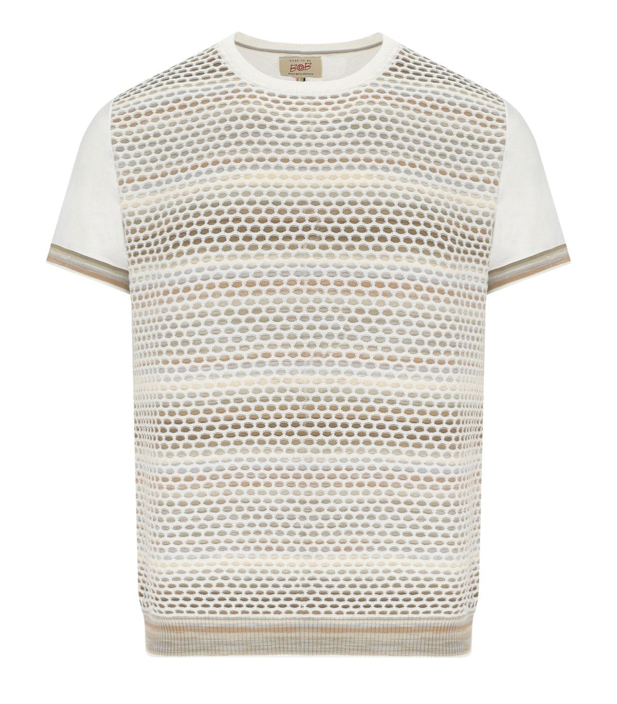 BOB TEX WEISSES STRICK-T-SHIRT