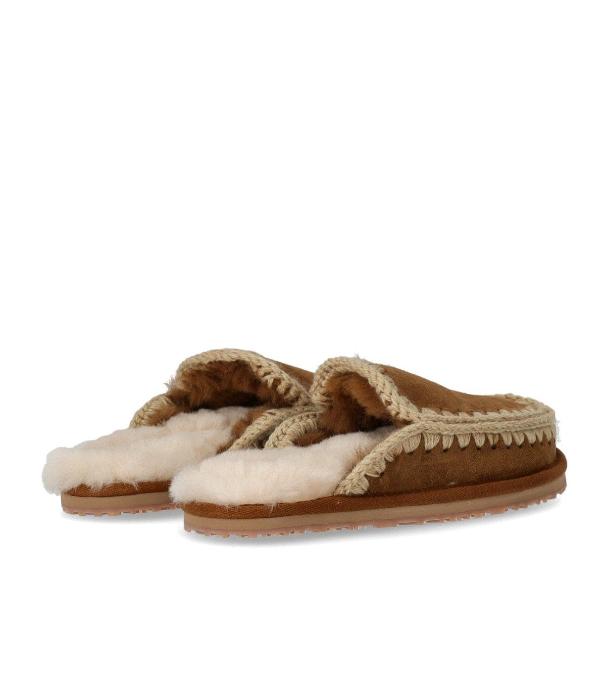 MOU FULL ESKIMO STITCH COGNAC SLIPPER