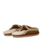 MOU FULL ESKIMO STITCH COGNAC SLIPPER