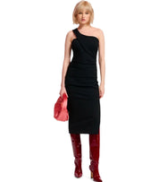 ESSENTIEL ANTWERP ENSUE BLACK MIDI DRESS