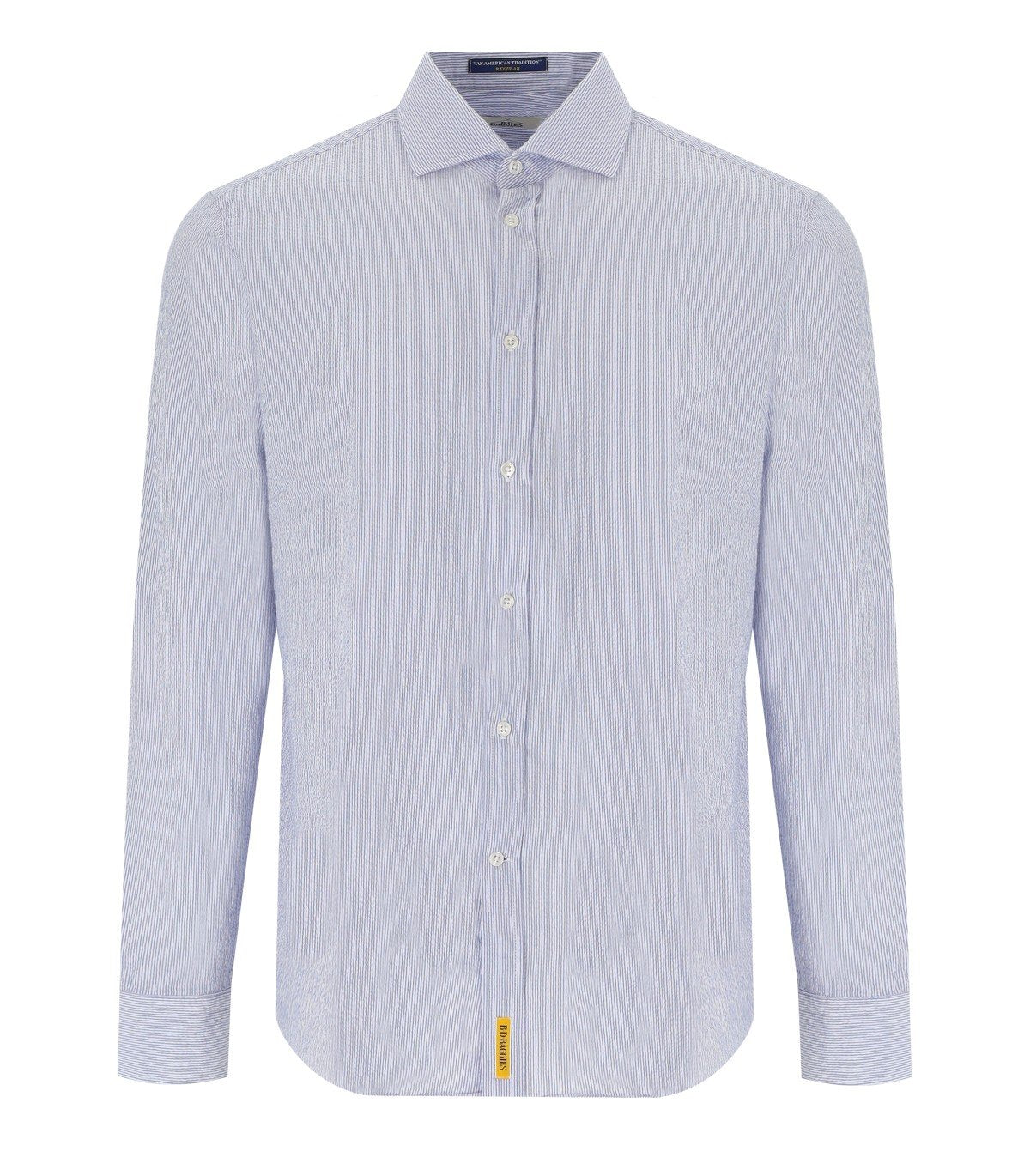 B-D BAGGIES BRAD WHITE BLUE MICRO-STRIPES SHIRT