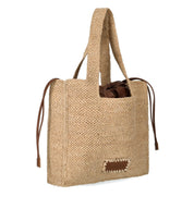 THEMOIRè MOREA MEDIUM RAFFIA NATURAL SHOPPING BAG