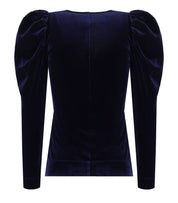 GANNI BLUE VELVET TOP