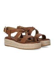 MICHAEL KORS LYNN BROWN PLATFORM SANDAL