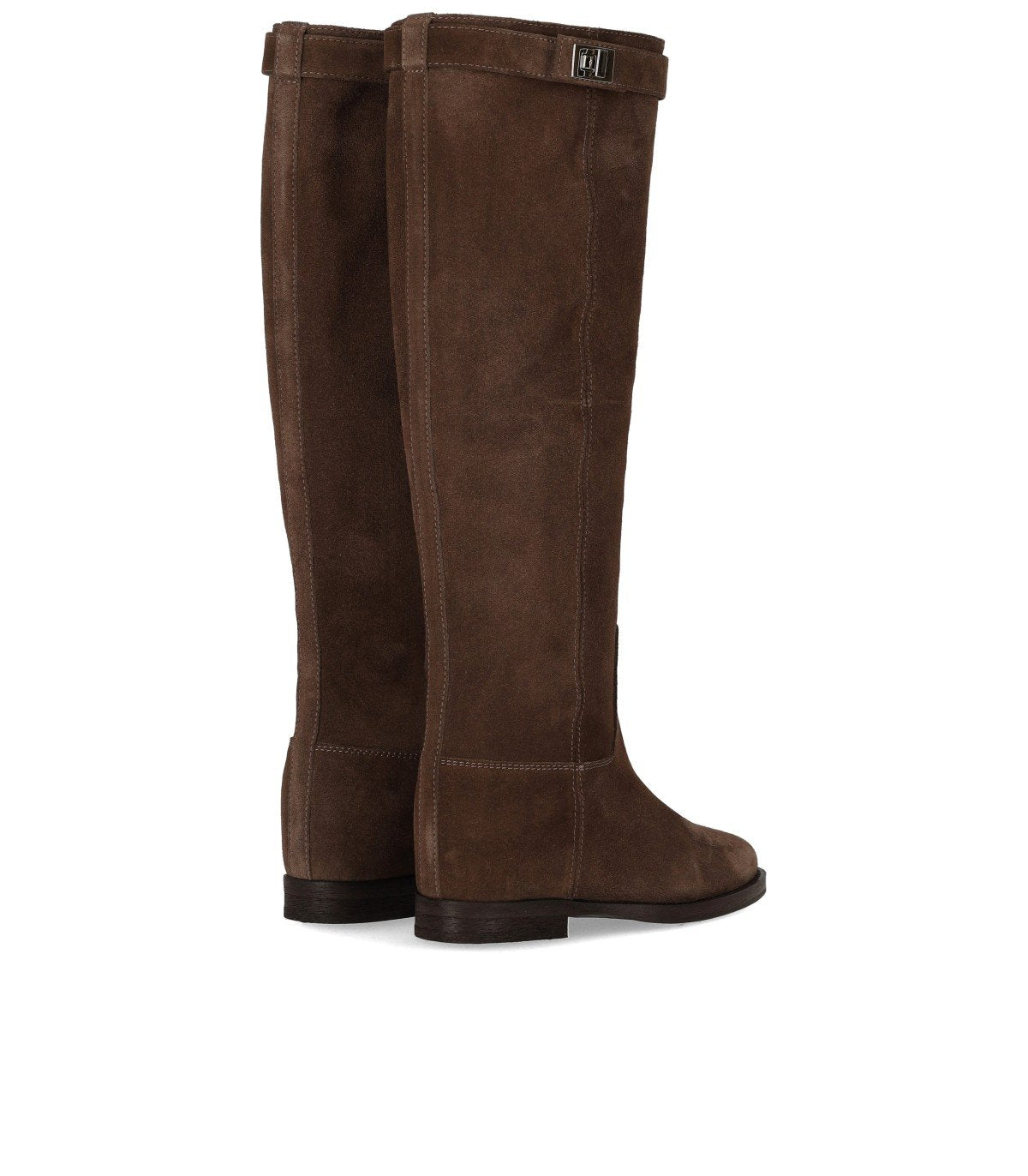 VIA ROMA 15 SANTA MONICA BROWN HIGH BOOT WITH PADLOCK