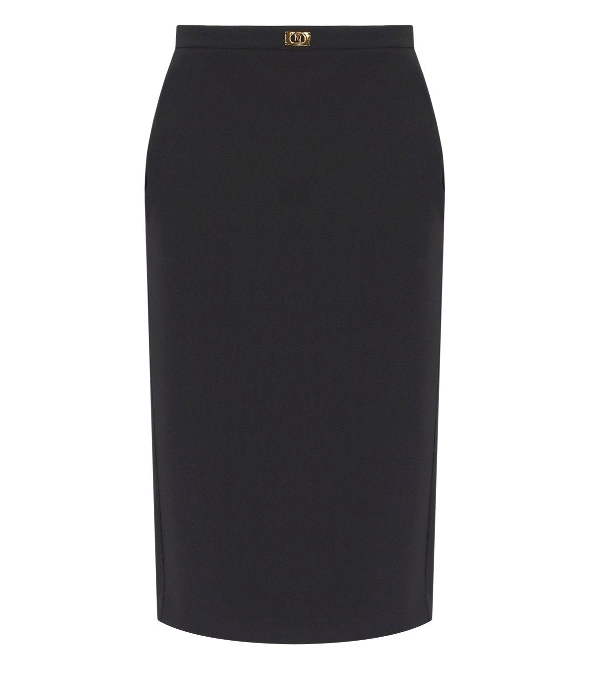 ELISABETTA FRANCHI BLACK SKIRT WITH LOGO
