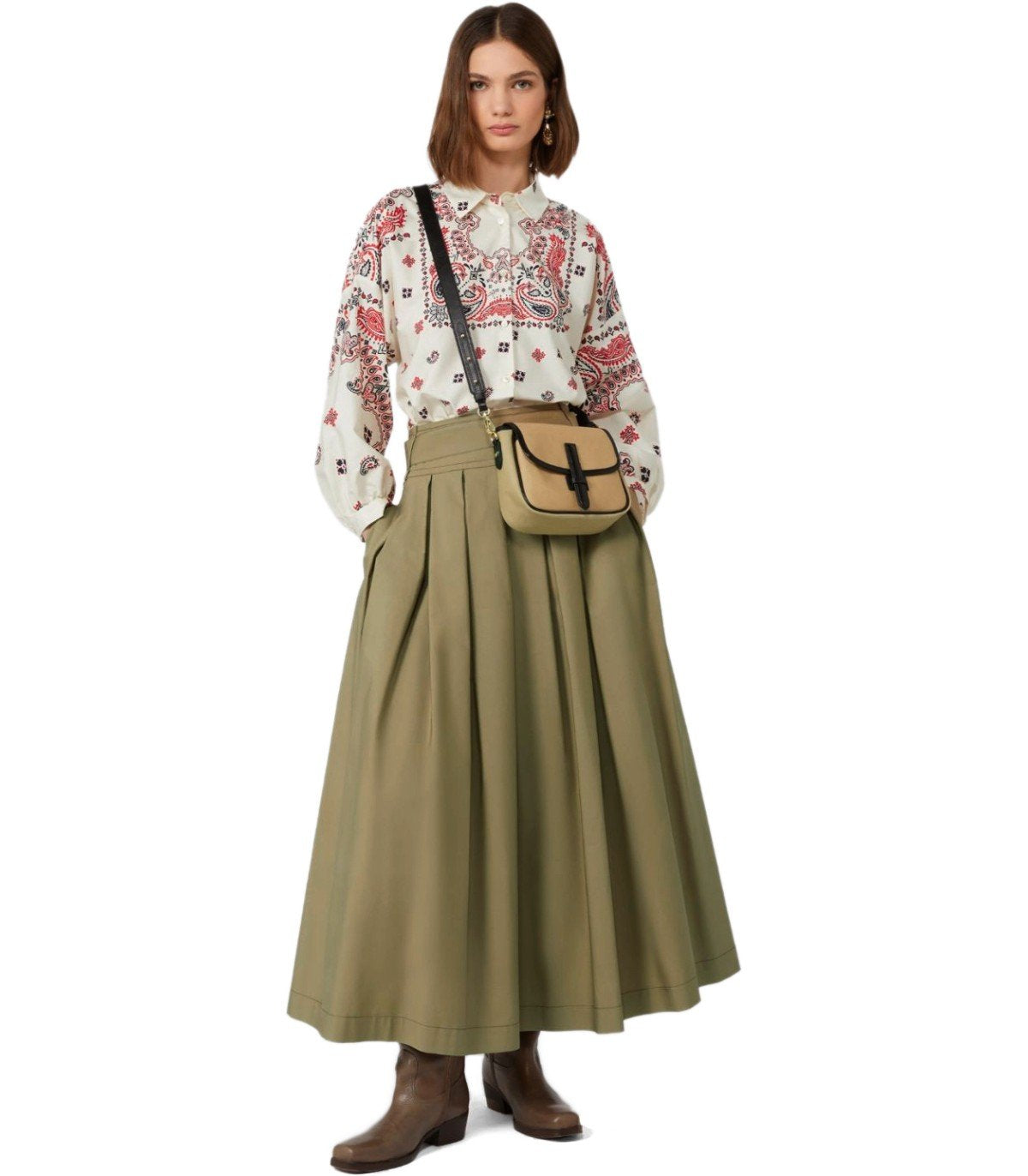 MAX MARA WEEKEND AGIATE KHAKI SKIRT