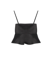 TOP IN SATIN NERO GANNI