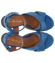 VIA ROMA 15 DENIM BLUE HEELED SANDAL