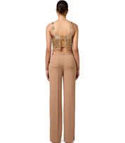 ELISABETTA FRANCHI CAMEL PALAZZO PANTS