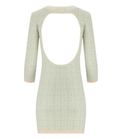 ELISABETTA FRANCHI BUTTER ACQUA MONOGRAMM-STRICKKLEID