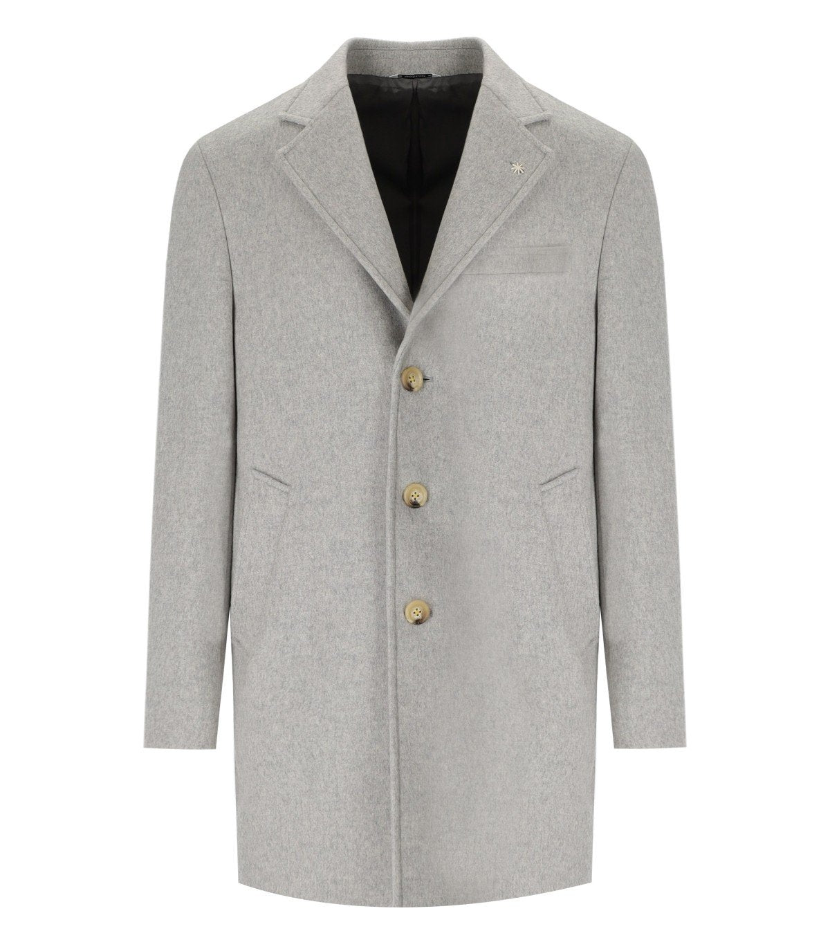 MANUEL RITZ GREY SINGLE-BREASTED COAT
