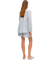 GANNI SOFT CHAMBRAY STRIPED SHORTS