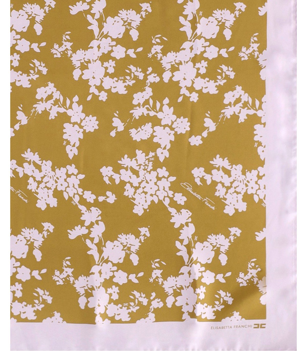 ELISABETTA FRANCHI CURRY QUARZO FLORAL FOULARD SCARF