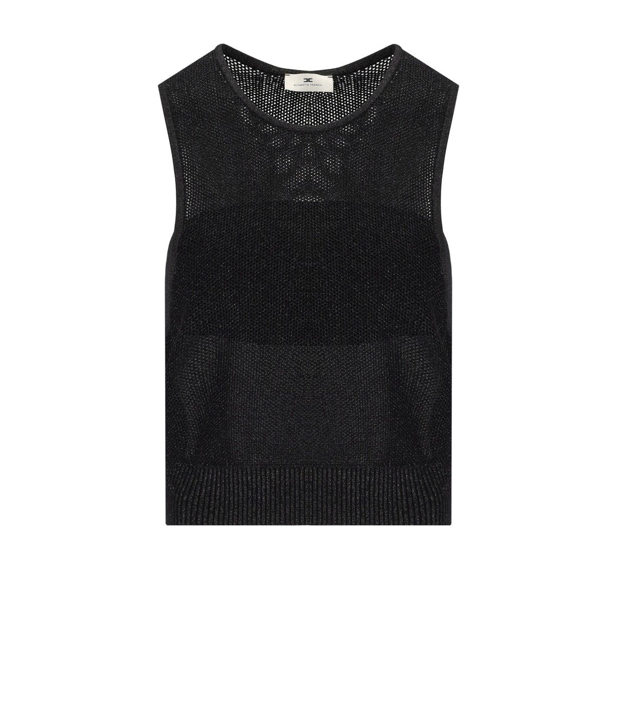 TOP IN MAGLIA LUREX NERO ELISABETTA FRANCHI