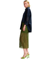 ESSENTIEL ANTWERP HANDKERCHIEF KHAKI MIDI SKIRT