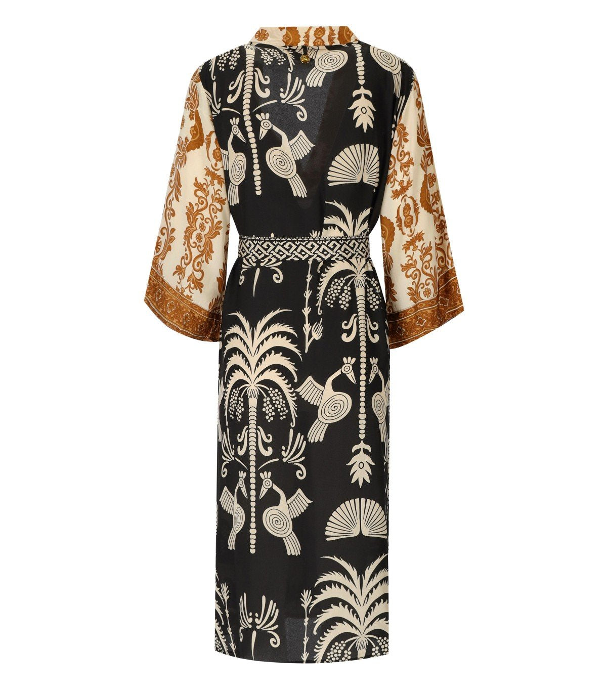 PAHIESA FORMENTERA BLACK AND GOLD KIMONO