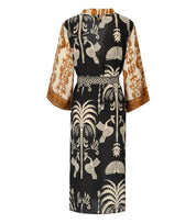 PAHIESA FORMENTERA BLACK AND GOLD KIMONO
