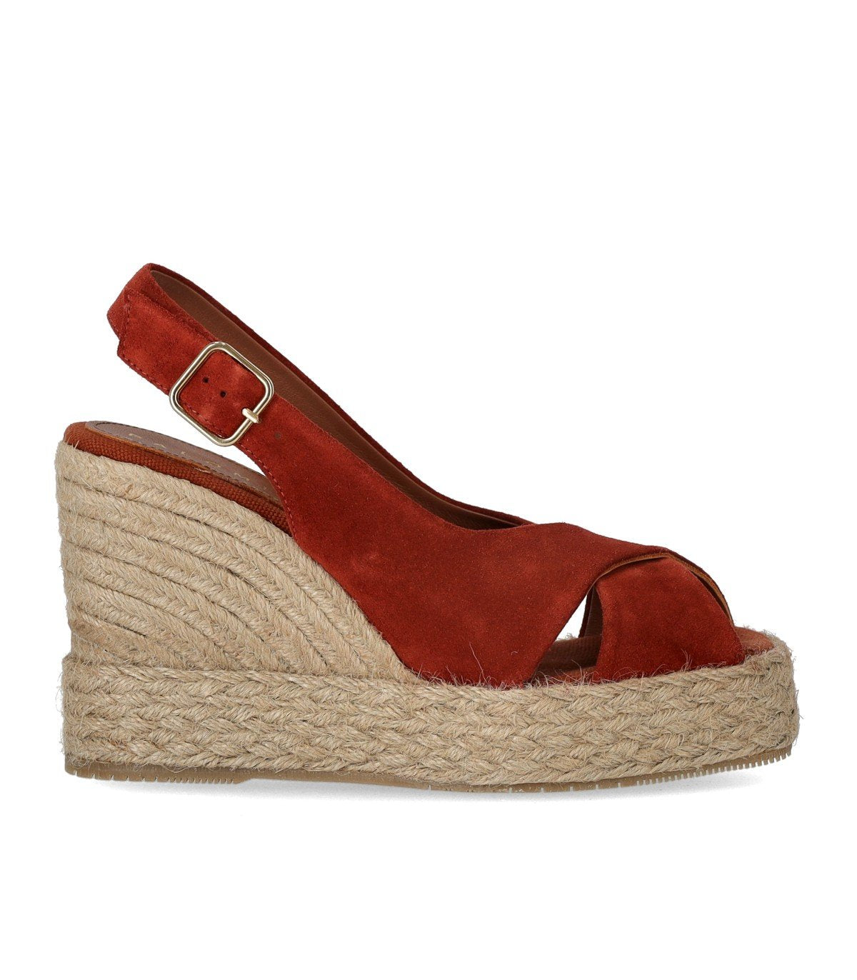 SANDALE ESPADRILLE À SEMELLE COMPENSÉE LUCILE ROUGE PALOMITAS