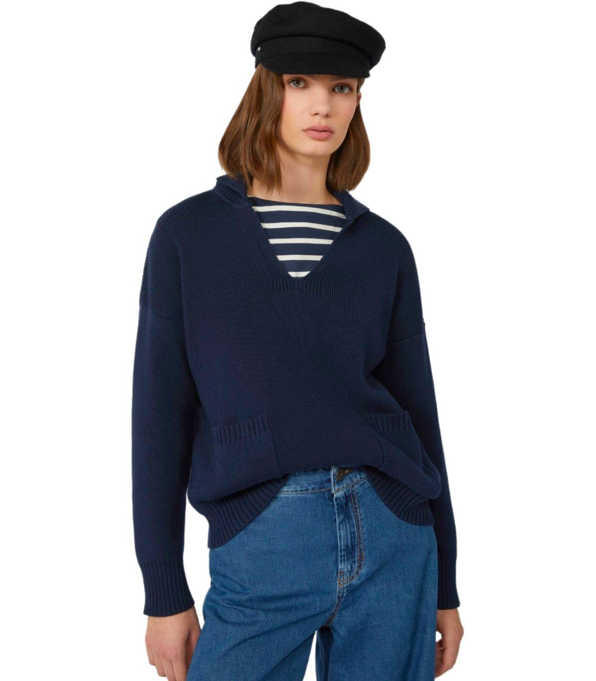 MAX MARA WEEKEND SALOON BLUE POLO SWEATER