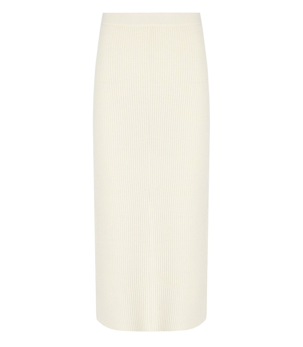 TWINSET WHITE KNITTED MIDI SKIRT