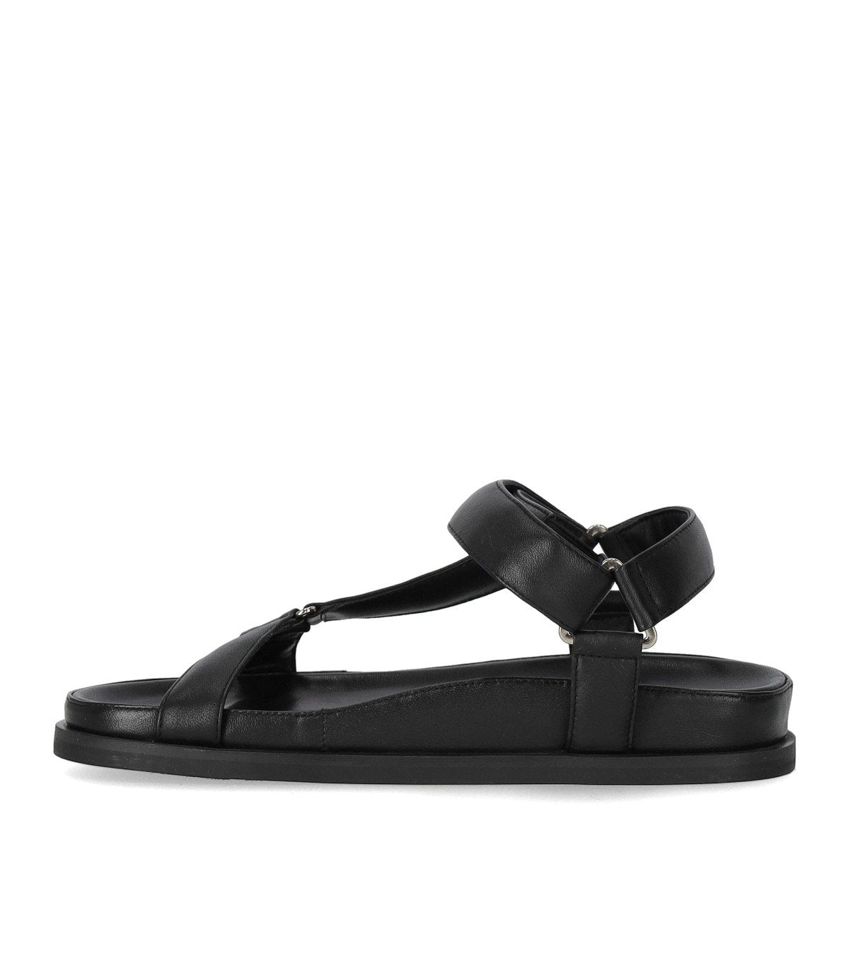 STRATEGIA BLACK FLAT SANDAL