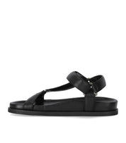STRATEGIA BLACK FLAT SANDAL