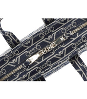 EMPORIO ARMANI MONOGRAM BLUE ÉCRU MINI BAG