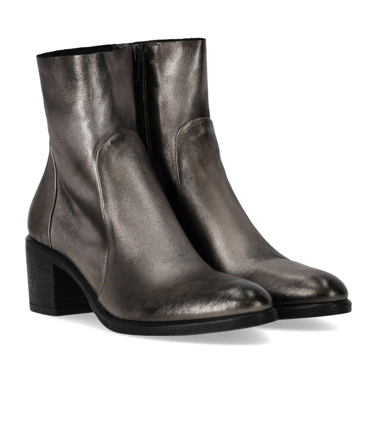 STRATEGIA GREY HEELED ANKLE BOOT