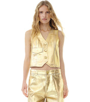 GANNI GOLD DENIM VEST
