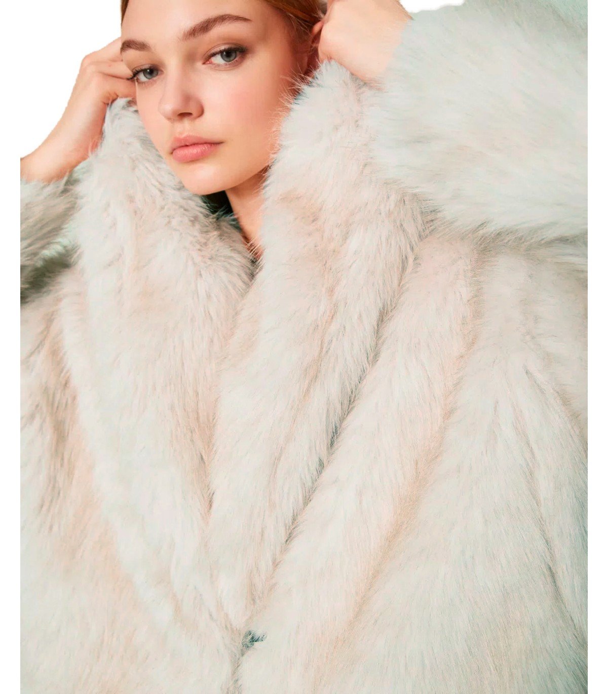 GIACCA IN ECO PELLICCIA BEIGE TWINSET