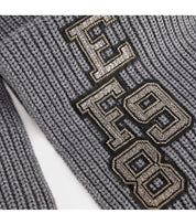 ELISABETTA FRANCHI STEEL MELANGE RIBBED SCARF